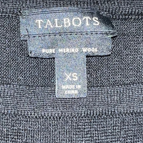 Talbots Merino Wool Size XSmall Black Scoop Neck Dolman Sweater - Picture 3 of 11